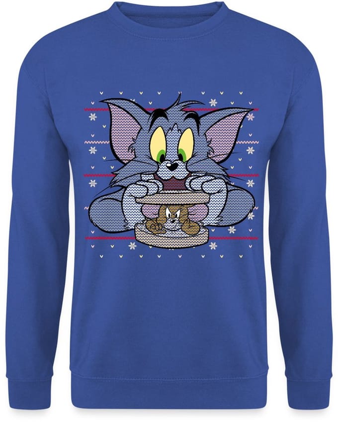 Tom En Jerry Sandwich Ugly Christmas Sweater Sweater Heren
