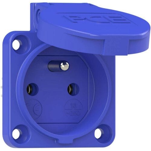 PC Electric 104-0bc Geaard stopcontact IP54 Blauw