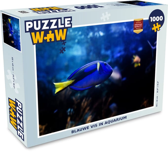 Puzzel Blauwe vis in aquarium - Legpuzzel - Puzzel 1000 stukjes volwassenen
