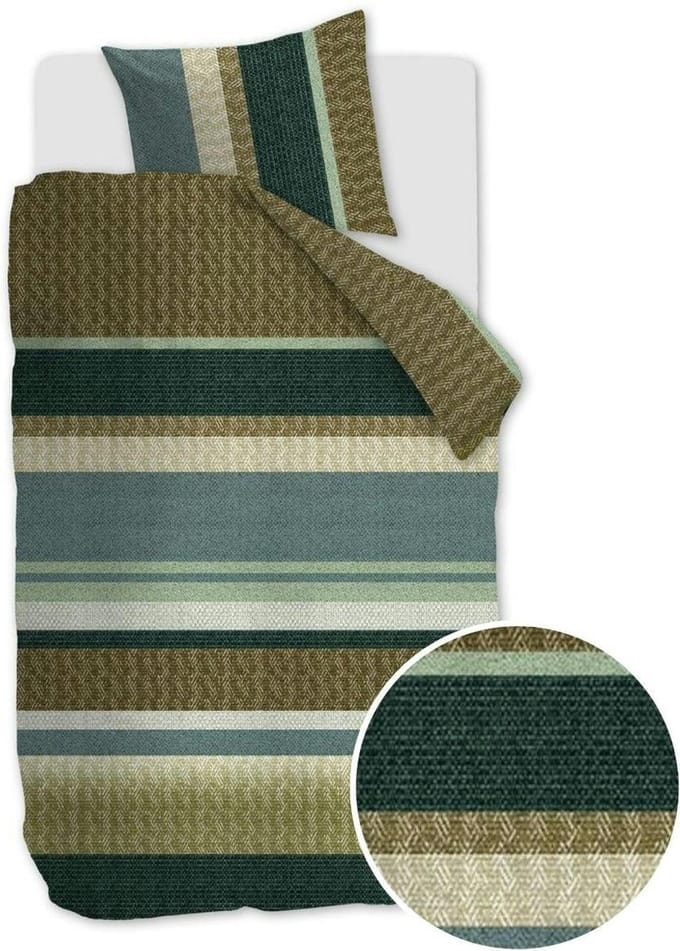 Beddinghouse Jorren dekbedovertrek - Eenpersoons - 140x200/220 - Groen