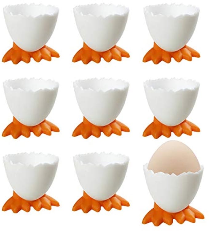 Set van 9 Eierdopjes - Schattige Ronde Eierhouders voor Gekookte Eieren en Snacks