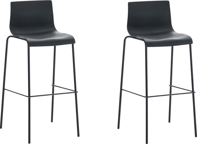 CLP Hover Set van 2 barkrukken - Kunststof zwart zwart
