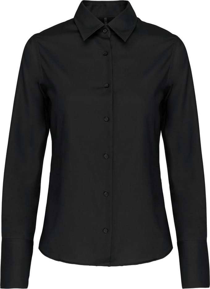 Kariban Dames non-iron blouse lange mouwen K538 - Black - M