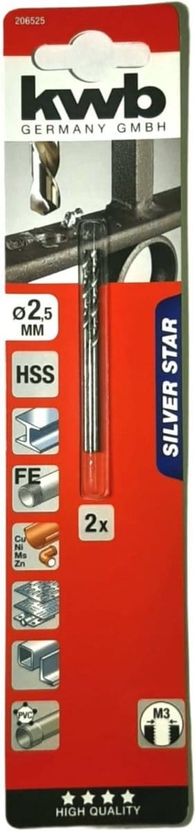 KWB - HSS Metaalboor Silver Star 2.5 - 2 stuks