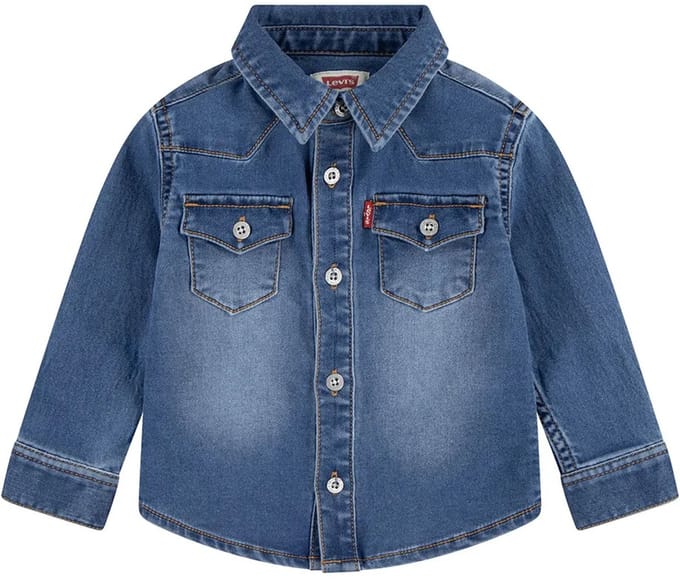 Levi´s ® Kids My First Barstow Overhemd Met Lange Mouwen Blauw 9 Months Jongen
