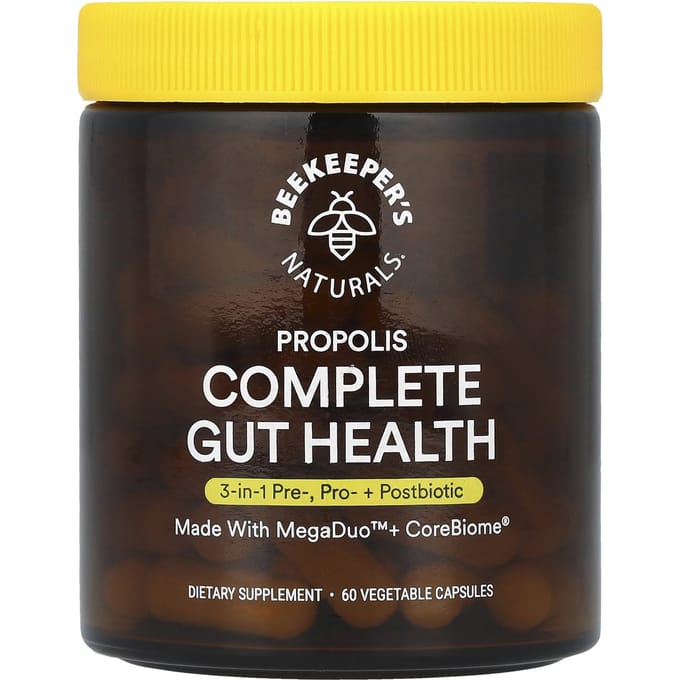 Beekeeper's Naturals, Propolis Complete Gut Health, 60 Veggie Capsules