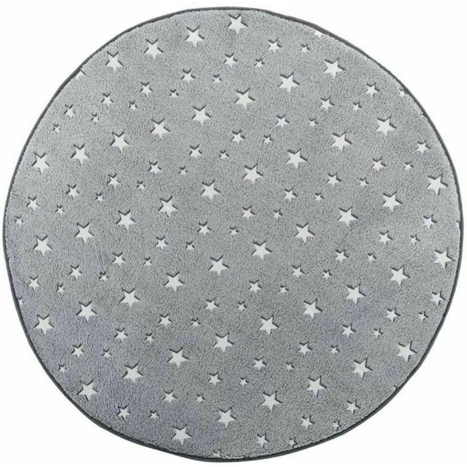 Vloerkleed Ø 90 cm Stars Glow in the Dark Grijs