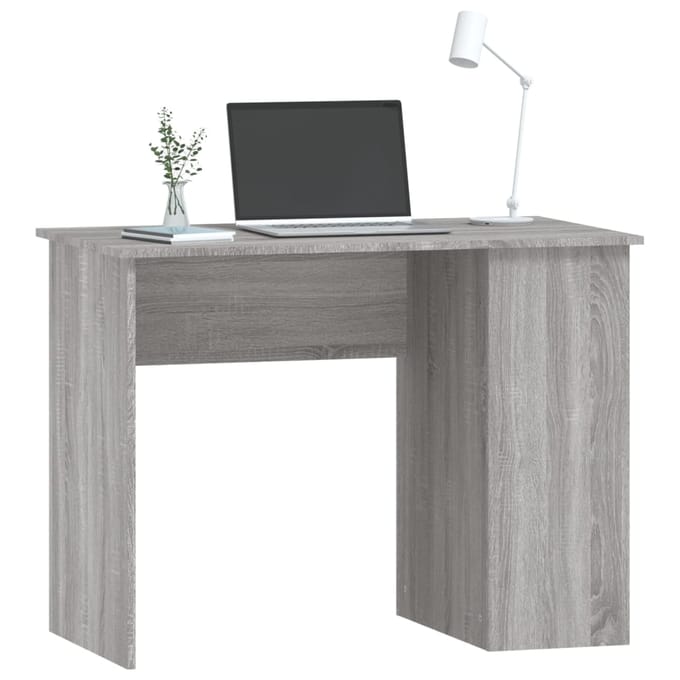 vidaXL - Bureau - 100x55x75 - cm - bewerkt - hout - grijs - sonoma - eikenkleurig