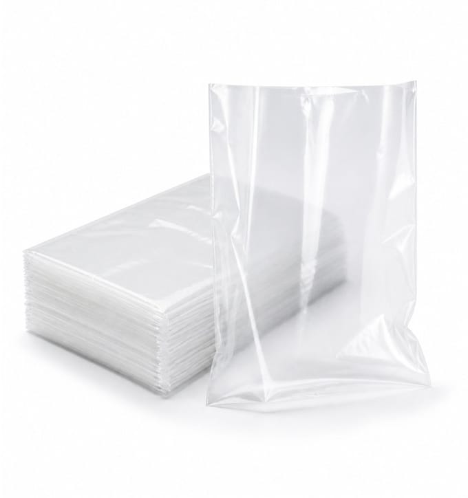 Inpakr Transparante LDPE Zakken met Zijvouw - 1000 Stuks - 15 x 4,5 x 45 cm - 70 Micron