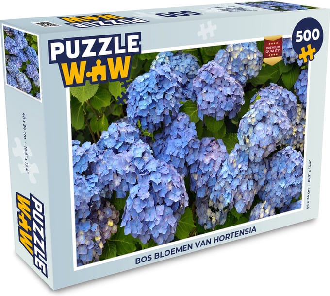 Puzzel Bos bloemen van hortensia - Legpuzzel - Puzzel 500 stukjes