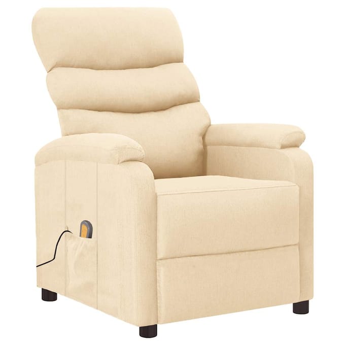 vidaXL Massagestoel stof crèmekleurig