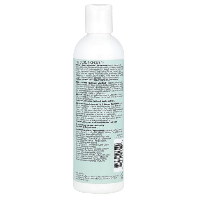 Ouidad, VitalCurl®+, Après-shampoing avec rinçage équilibrant, Spiral Curl, 8,5 fl oz (250 ml) white