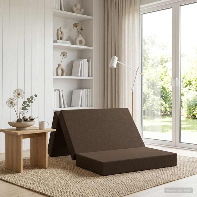 vidaXL - Vouwbare - Sofa - Bed - 80 - x - 67 - x - 45 - cm - Taupe