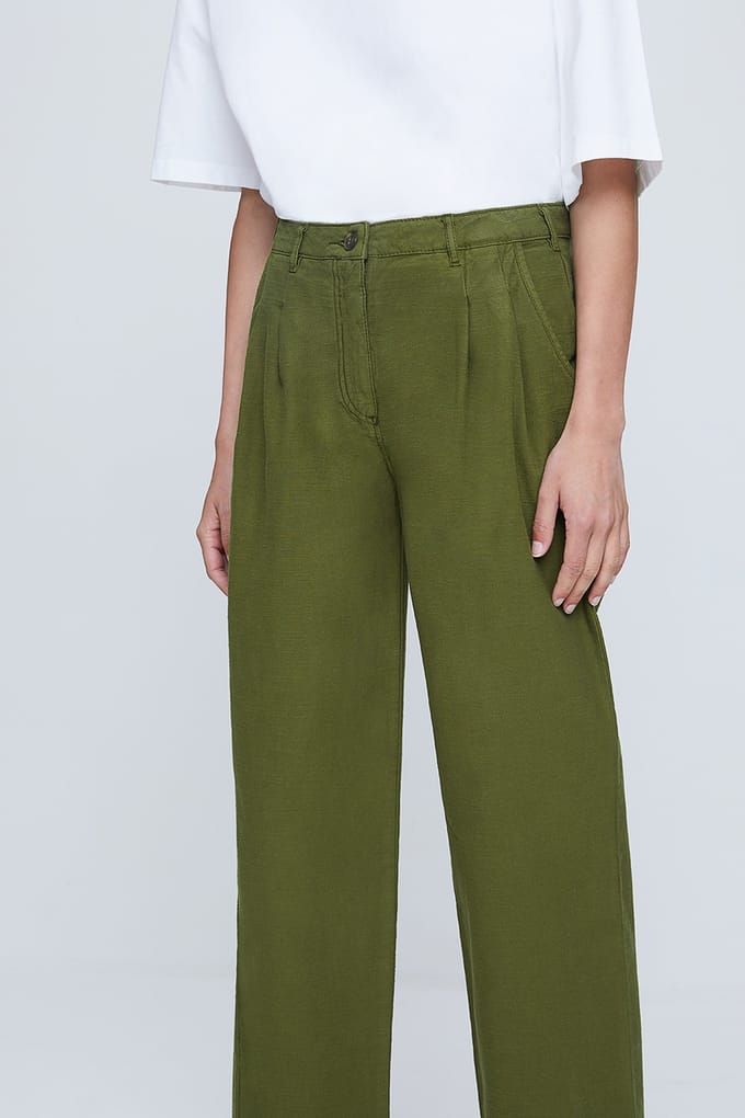 American Vintage Biabay Pant Kaki Größe: L | Straight Jeans Outlet | Damen