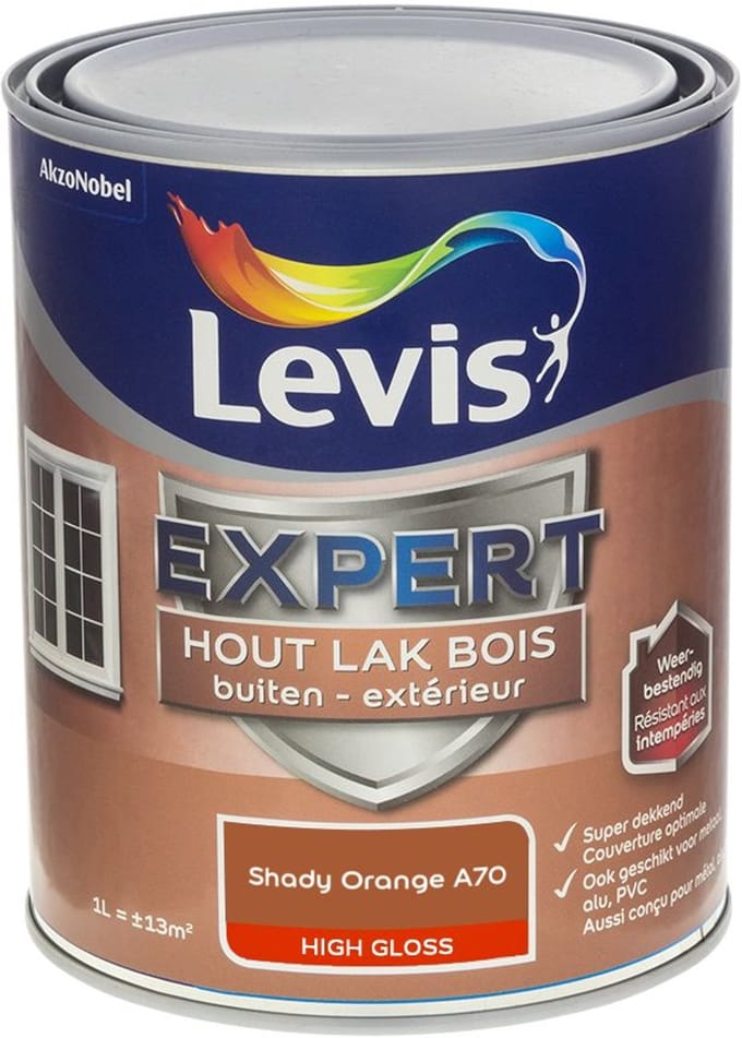 Levis - Expert Hout Lak Buiten High Gloss Mix - Shady Orange A70 - Mengverf - 1 L