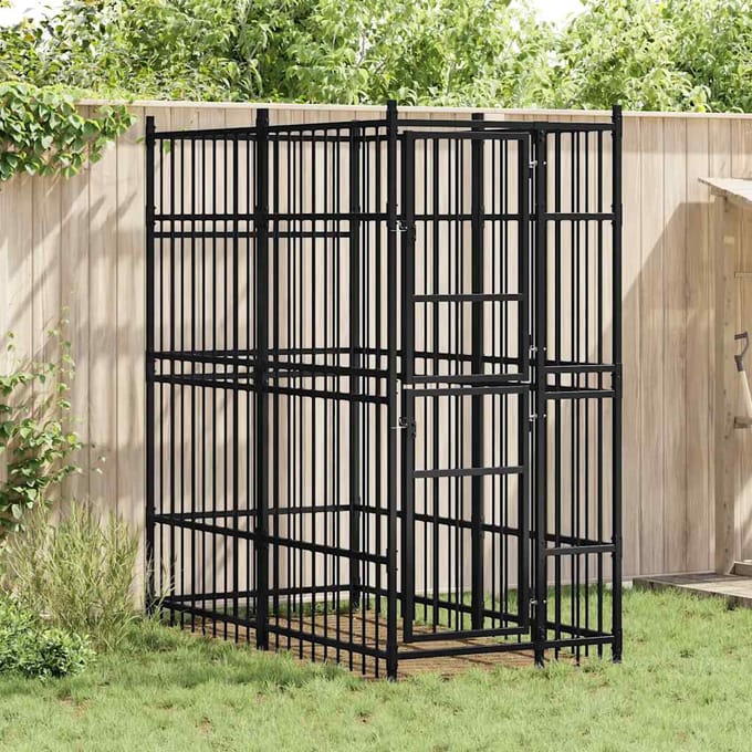 vidaXL - Hondenkennel - 1,84 - m² - staal