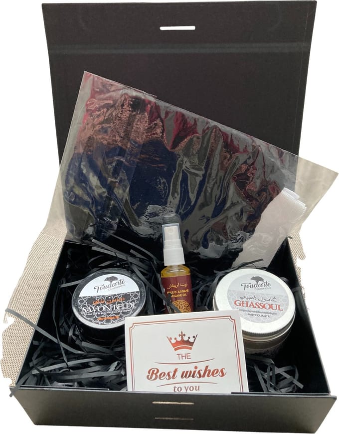Giftbox Moroccan Hammam - Arganolie - Savon Beldi- Ghassoul - Kessa