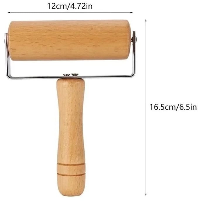 WiseGoods Premium Hout & RVS Deegroller Met Handvat - Ideaal Voor Bakken En Kinderen - Rolstok - Hobby Tool - Koken - Deegrollers