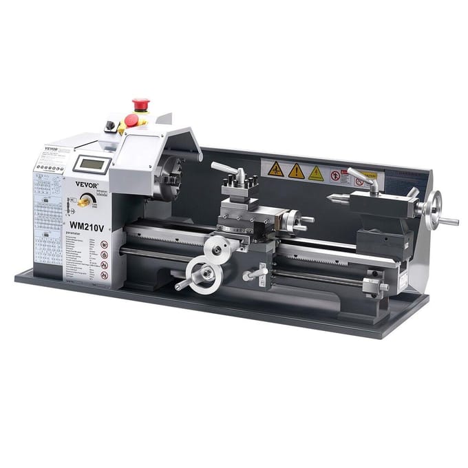 Tour à métaux 8 x 16 pouces 550W Tour de banc Vitesse variable 0-2500 tr/min