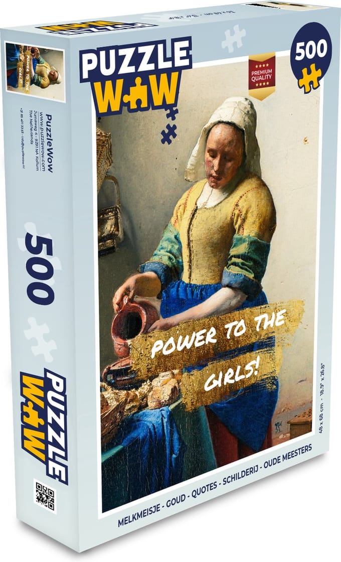 Puzzel Melkmeisje - Goud - Quotes - Schilderij - Oude meesters - Legpuzzel - Puzzel 500 stukjes