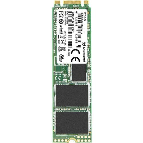 Transcend MTS952T2 128 GB SATA M.2 SSD 2280 harde schijf M.2 SATA 6 Gb/s Industrial TS128GMTS952T2