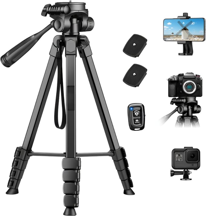 KAD® Tripod - 3-Wegskop - Statief - Camera Statief - Zwart - ‎ 42cm x 13cm x 11cm