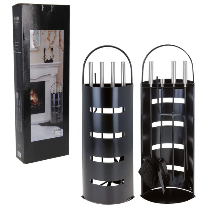 Home&Styling Haardgereedschapsset metaal zwart
