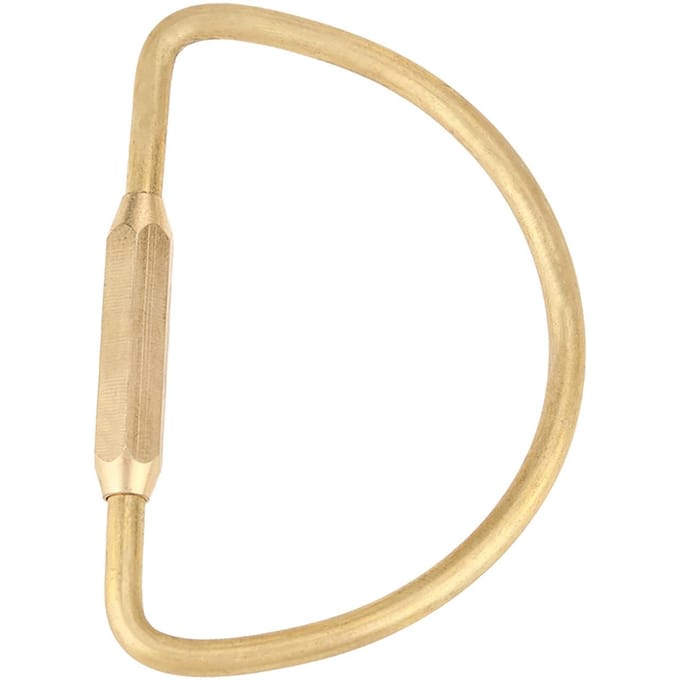Mousqueton à vis en laiton avec crochet pour porte-clés, porte-clés, cadeau à faire soi-même D-shaped beige