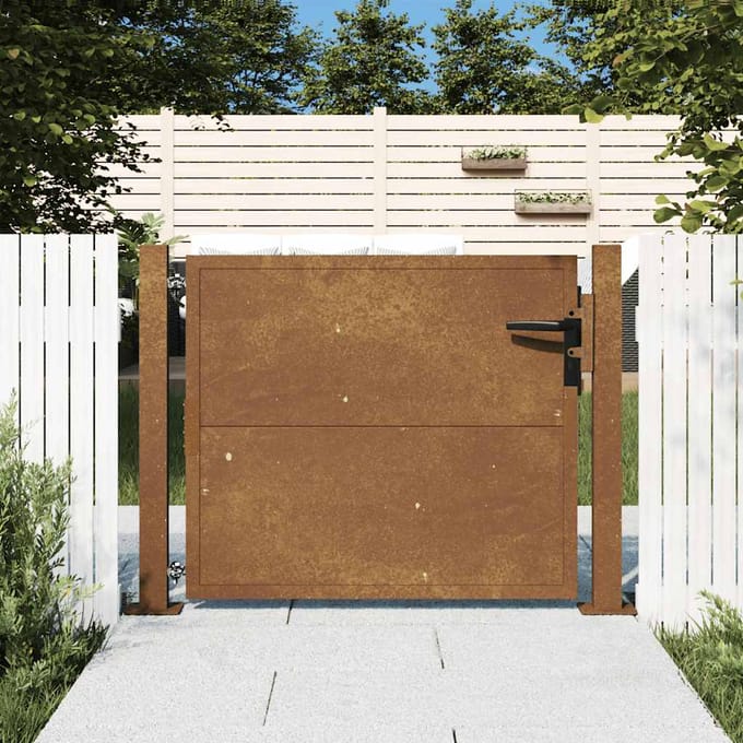 vidaXL - Tuinpoort - 100 - x - 100 - cm - Gepoedercoat - staal - Zwart - Vergrendelbaar