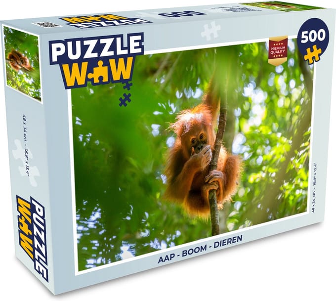 Puzzel Aap - Boom - Dieren - Legpuzzel - Puzzel 500 stukjes