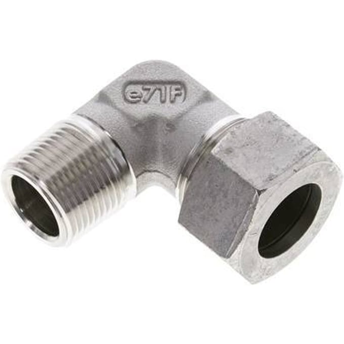 3/4'' NPT Buitendraad x 22L RVS Elbow 90deg Snijring 160 Bar DIN 2353 - FL2E-MC-ST-034N-22-L