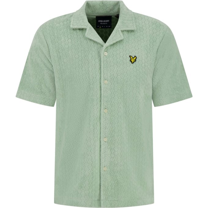 Lyle and Scott Honeycomb toweling shirt mint