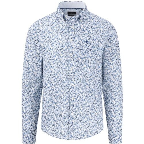 Fynch-Hatton Overhemd Allover Floral Pattern Premium Cotton Navy / male