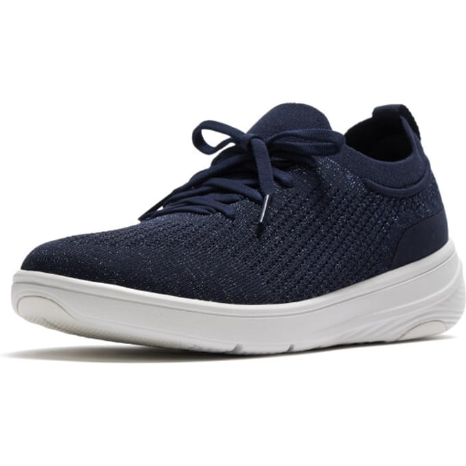 FitFlop Super-Q Knit Slip-On Laced Sneakers BLAUW - Maat 36