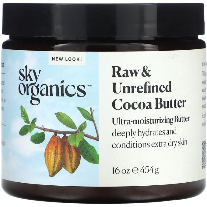 Sky Organics, Onbewerkte Cacaoboter, 454 gram (454 gr) black
