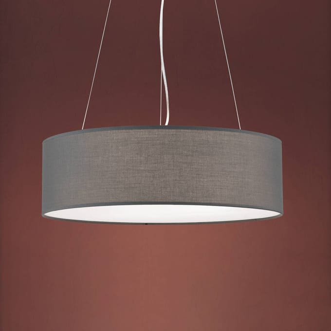 ORION Hanglamp Ufo met grijze stoffen lampenkap