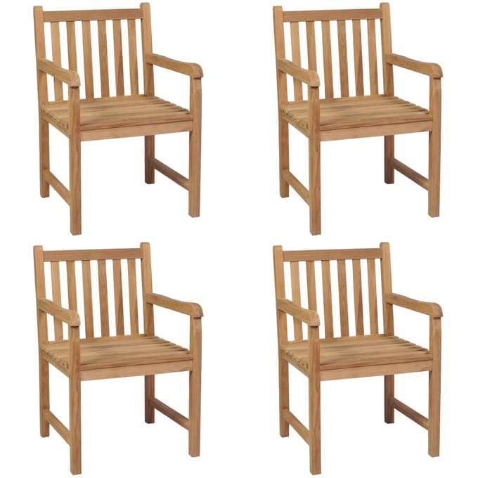 vidaXL - Tuinstoelen - 4 - st - massief - teakhout
