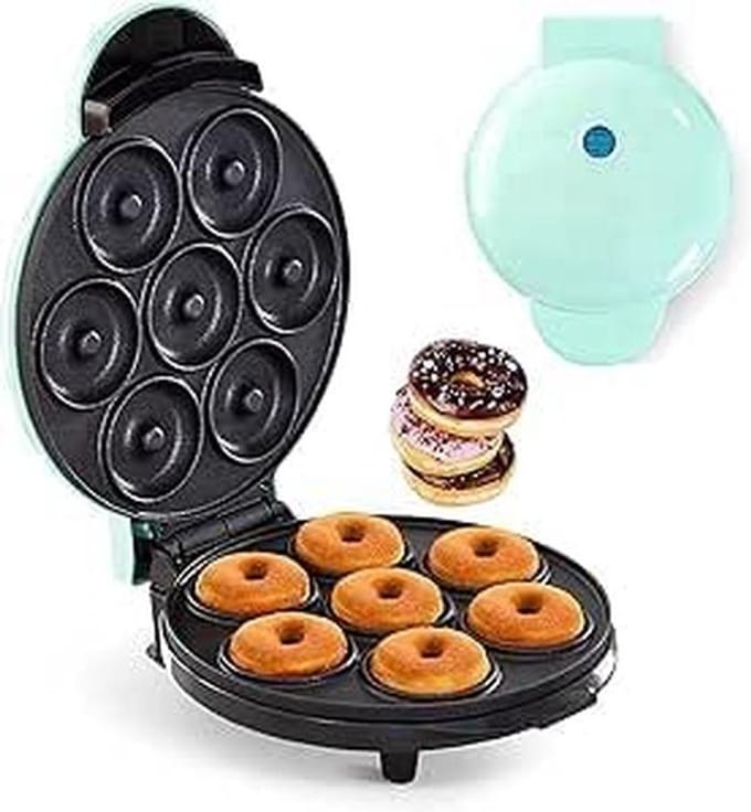 Donutmachine - Bakapparaat - Zelf Gebakken - 7 Gaten - 30 cm - Groen