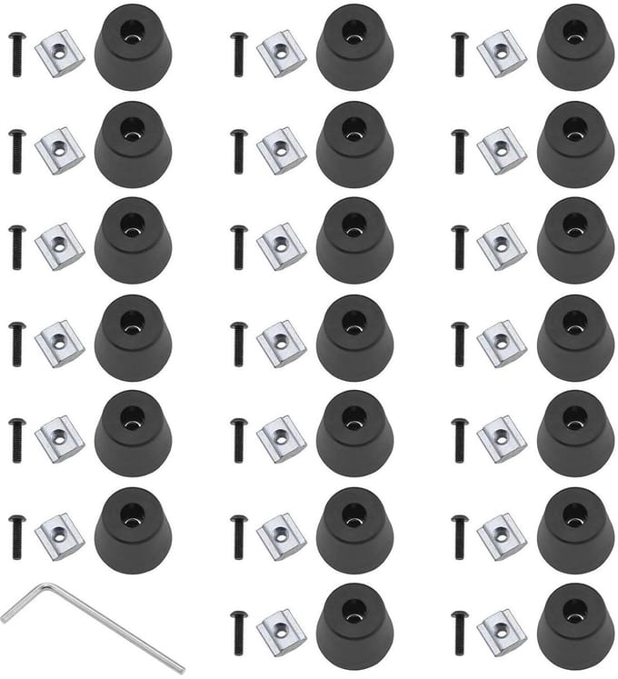 Anti-vibratie Voeten Kit - Demper Set - 3D Printer Stabiliseren - Schokbestendig Ontwerp - 20 Sets - Zwart