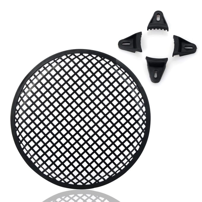 Auto Hoorn Gaas Cover 8 inch Rond Metaal Gaas Luidspreker Grill Cover Hoorn Beschermer black