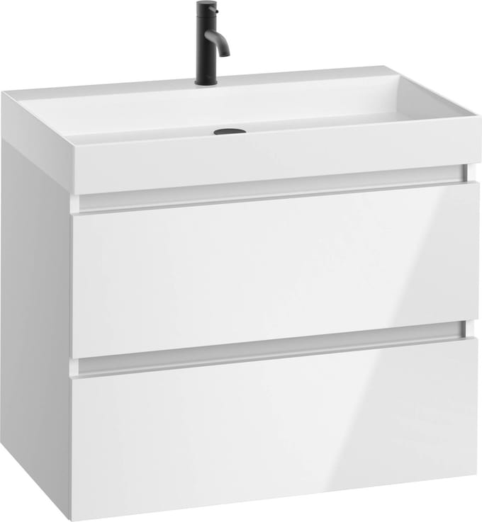 Saqu Gaia Badkamermeubel Set - 80x52 cm - Voorgemonteerd - Wit - Wastafelmeubel - Badmeubel