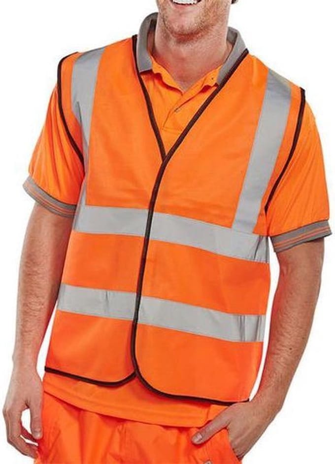 B-Seen - Veiligheidshesje - maat Large - Oranje