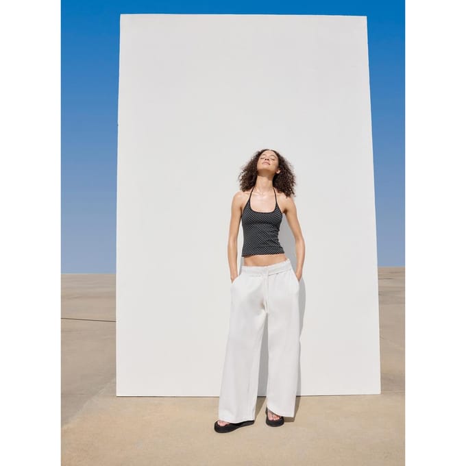 Stradivarius Rechte joggingbroek met verwassen look  Ecru M