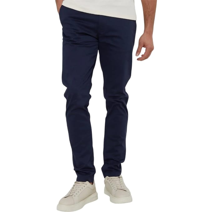 Threadbare Heren Slanke chino's (Marine/Donkere Steen)