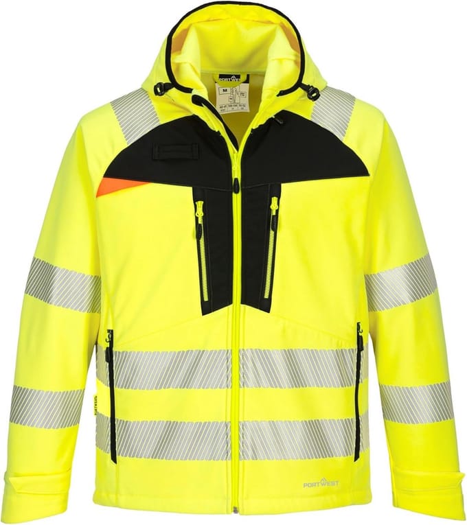 Heren Softshell Werkjas Hoge Zichtbaarheid Ademend Waterdicht en Winddicht