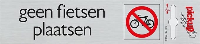 Pickup Route Alulook 165x44 mm - Geen fietsen plaatsen