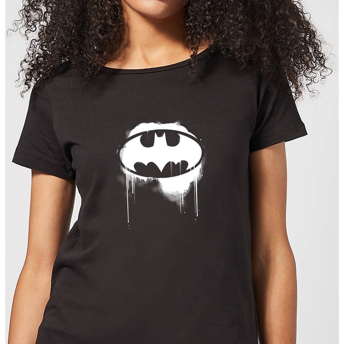 Justice League Graffiti Batman Women's T-Shirt - Black - L