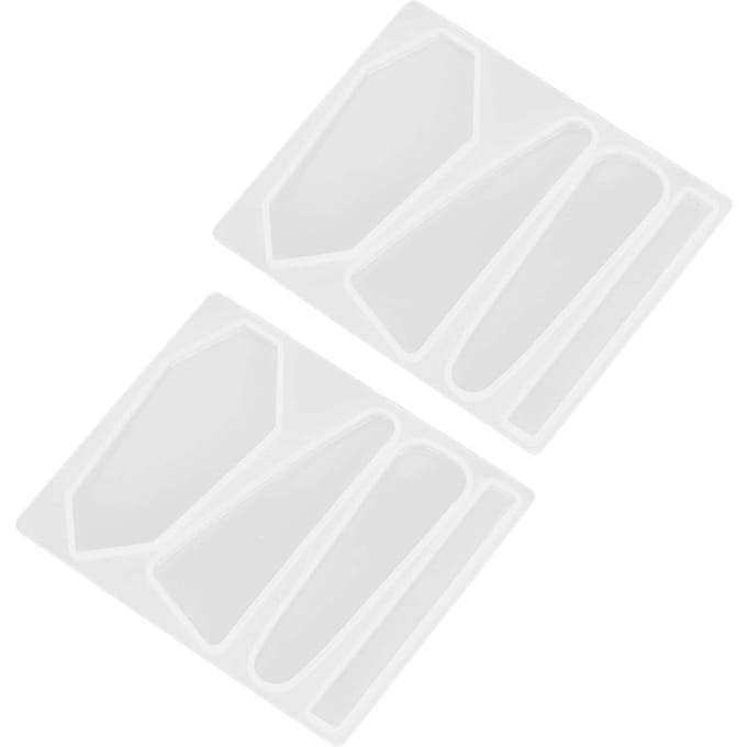 Lot de 2 moules à barrettes en silicone pour fabrication de bâtonnets à cheveux géométriques en époxy(Modèle A ) white