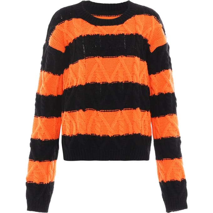 Mymo Gebreide trui Dames zwart/oranje