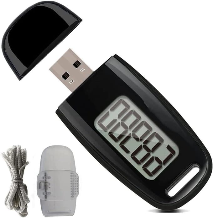 Stappenteller - Pedometer Activiteitentracker - Dagelijkse Beweging Meten - 3D Sensor Technologie - 8 x 5 x 3 cm - Zwart
